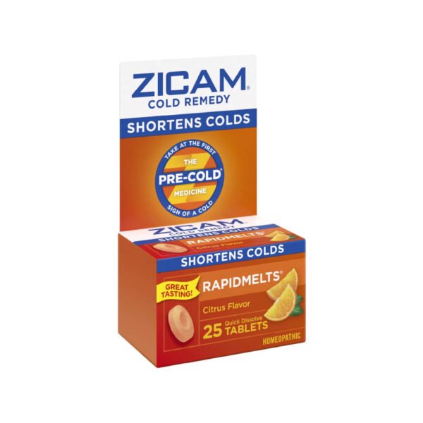 Zicam Zinc Cold Remedy RapidMelts Quick-Dissolve Tablets Citrus Flavor 25ct